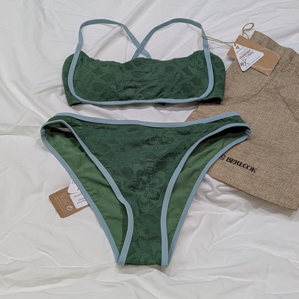 Green Lace Bikini Set